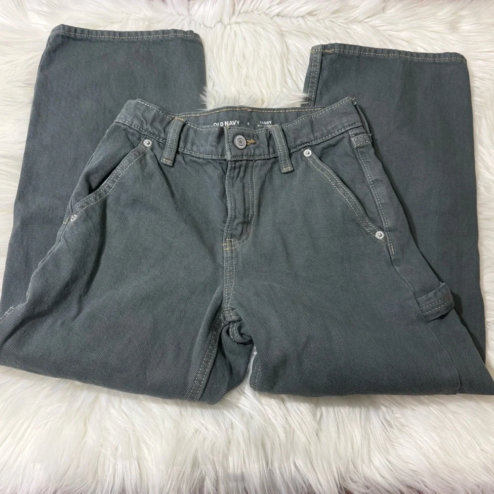 Old Navy Gray Baggy Jeans - Boys Size 8